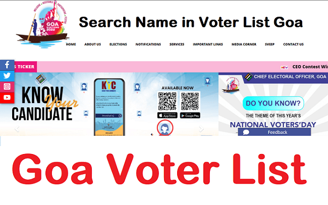 Goa Voter list 2022 Search Name in Voter List Goa