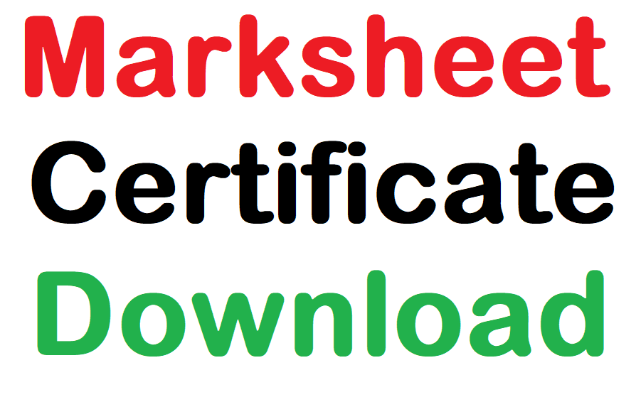 Marksheet Certificate Download
